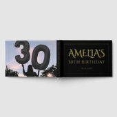 Elegante 30e verjaardagsfeest grens zwart goud fol gastenboek (Volledig)