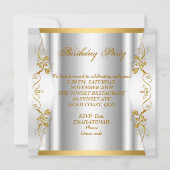 Elegante 30e verjaardagsfeest witte gouden vlinder kaart (Achterkant)