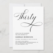 Elegante 30ste script minimalistische verjaardag kaart (Voorkant)