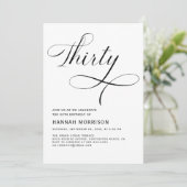 Elegante 30ste script minimalistische verjaardag kaart (Staand voorkant)