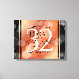 Elegante 32e bronzen huwelijksverjaardag canvas afdruk