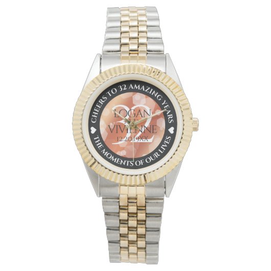 Elegante 32e bronzen huwelijksverjaardag horloge (Voorkant)