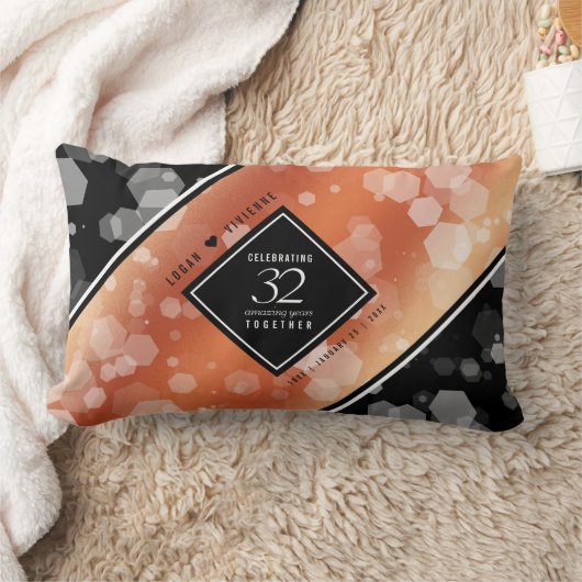 Elegante 32e bronzen huwelijksverjaardag kussen (Deken)