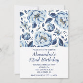 Elegante 32e verjaardagsuitnodigingen Floral Vinta Kaart (Voorkant)