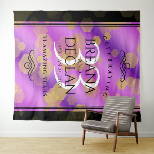 Elegante 33e Amethist Bruiloft Jubileum Wandkleed (In Situ (horizontaal))