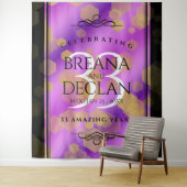 Elegante 33e Amethist Bruiloft Jubileum Wandkleed (In situ)