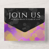 Elegante 33e Amethist Bruiloftsdag Jubileum All In One Uitnodiging (Achterkant)