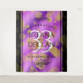 Elegante 33e Amethist Bruiloftsdag Wandkleed (Voorkant)