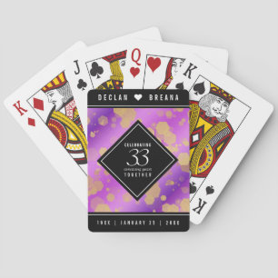 Elegante 33e Amethist Huwelijksverjaardag Pokerkaarten