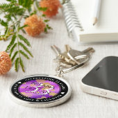 Elegante 33e amethysten huwelijksverjaardag sleutelhanger (Zijkant)