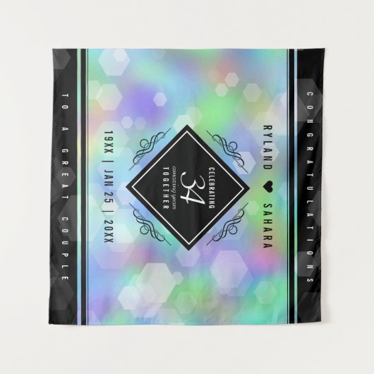 Elegante 34e Opaal Bruiloft Jubileum Viering Wandkleed (Voorkant (horizontaal))