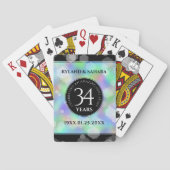 Elegante 34e Opal Huwelijksjubileum Viering Pokerkaarten (Achterkant)
