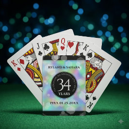 Elegante 34e Opal Huwelijksjubileum Viering Pokerkaarten
