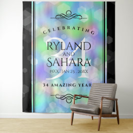 Elegante 34e Opal Huwelijksjubileum Viering Wandkleed