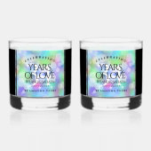 Elegante 34e Opal Huwelijksjubileumviering Whisky Glas (Voorkant)