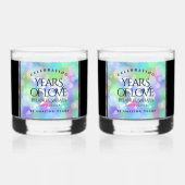 Elegante 34e Opal Huwelijksjubileumviering Whisky Glas (Achterkant)