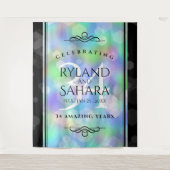 Elegante 34e Opale Huwelijksjubileum Viering Wandkleed (Voorkant)