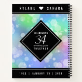 Elegante 34e Opale Huwelijksjubileumviering Notitieboek (Achterkant)
