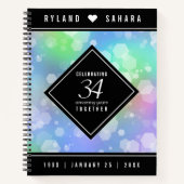 Elegante 34e Opale Huwelijksjubileumviering Notitieboek (Voorkant)