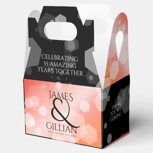 Elegante 35e koraal bruiloft Jubileum Favor Box Bedankdoosjes (Geopend)