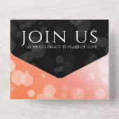 Elegante 35e koraal bruiloft jubileumviering all in one uitnodiging (Achterkant)