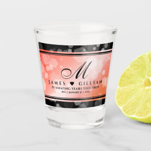Elegante 35e koraal huwelijksjubileumviering shot glas