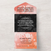 Elegante 35e koraalbruiloft viering all in one uitnodiging (Binnen)