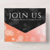 Elegante 35e koraalbruiloft viering all in one uitnodiging (Achterkant)