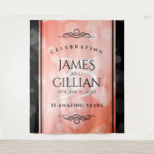 Elegante 35e koraalbruiloftviering wandkleed (Voorkant)