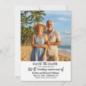 Elegante 35e trouwjubileum foto save the date (Voorkant)