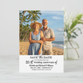 Elegante 35e trouwjubileum foto save the date (Staand voorkant)