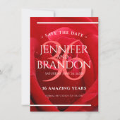 Elegante 36e rozen huwelijksjubileumviering save the date (Voorkant)
