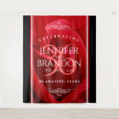 Elegante 36e rozen huwelijksjubileumviering wandkleed (Voorkant)