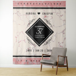 Elegante 37e Albasten Huwelijksjubileum Wandkleed