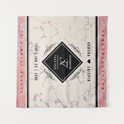 Elegante 37e albasten huwelijksverjaardag wandkleed (Voorkant (horizontaal))