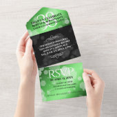 Elegante 38e Smaragden Huwelijksverjaardag All In One Uitnodiging (Afscheurbaar)