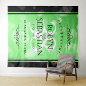 Elegante 38e smaragdgroene huwelijksverjaardag wandkleed (In Situ (horizontaal))