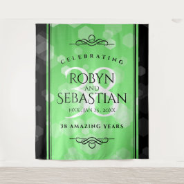 Elegante 38e smaragdgroene huwelijksverjaardag wandkleed