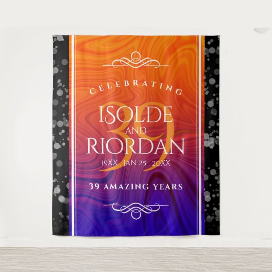 Elegante 39e agaten huwelijksverjaardag vieren wandkleed (Voorkant)