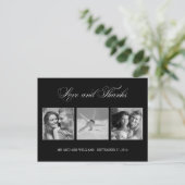 Elegante 3-Afbeelding Sjabloon bruiloft Dank u Briefkaart (Staand voorkant)