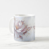 Elegante 3 dimensionale geschilderde bloem koffiemok (Voorkant links)