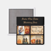 Elegante 3 foto sparen de datum huwelijksmagneet magneet (Voorkant / Achterkant)