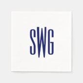 Elegante 3-initiaal Monogram #8BSt3 Bl Servet (Voorkant)