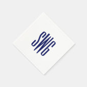 Elegante 3-initiaal Monogram #8BSt3 Bl Servet (Hoek)