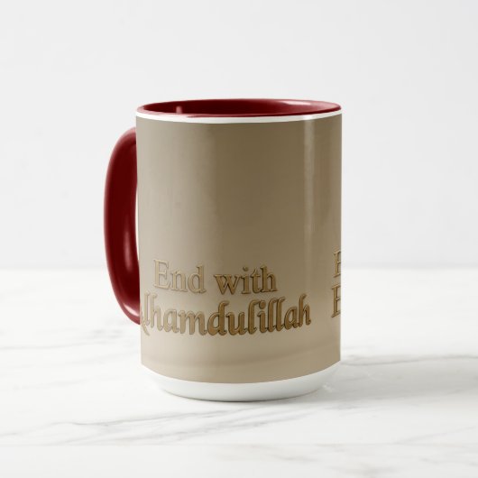 Elegante 3D Bismillah & Alhamdulillah | Minima Mok (Voorkant links)