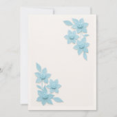 Elegante 3D blauwe bloemen op zachte achtergrond,  Bedankkaart (Voorkant)