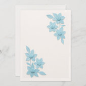 Elegante 3D blauwe bloemen op zachte achtergrond, Bedankkaart (Voorkant / Achterkant)