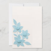 Elegante 3D blauwe bloemen op zachte achtergrond, Bedankkaart (Voorkant)