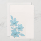 Elegante 3D blauwe bloemen op zachte achtergrond, Bedankkaart (Voorkant / Achterkant)