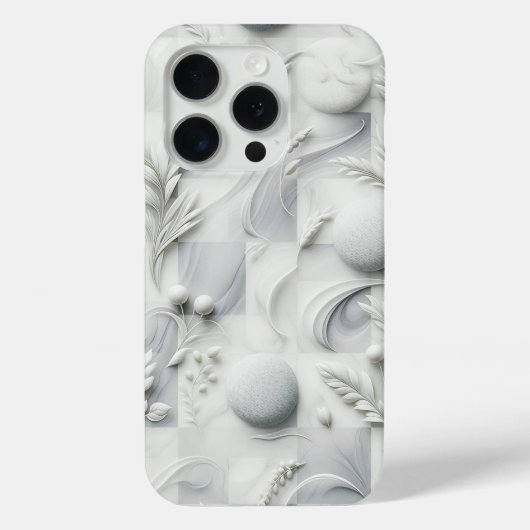 Elegante 3D-bloem-marmeren telefoonhoes - Witte re Case-Mate iPhone Case (Achterkant)